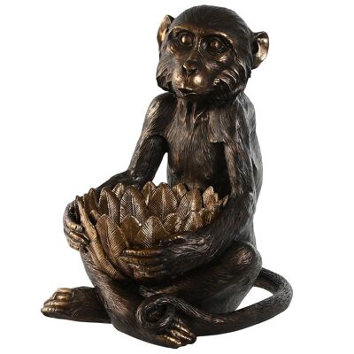 Figura in resina 40X37X50 Scimmia Marrone FD210281