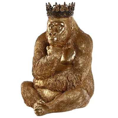 RESIN FIGURE 42.5X36X52 GOLDEN GORILLA FD210277