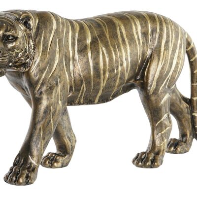 FIGURINE EN RÉSINE 53X13.5X23.5 TIGRE DORÉ FD202548