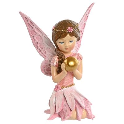 RESIN FIGURE 7.5X6.5X11 PINK FAIRY FD210030