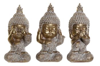 FIGURINE RÉSINE 7X5,5X13,5 BOUDDHA VIEILLI 3 ASSORTIMENTS RF177376 1