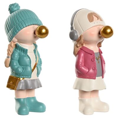 Figura in resina 8X10X20 Bubble Gum Girl 2 Assortimento. FD214246