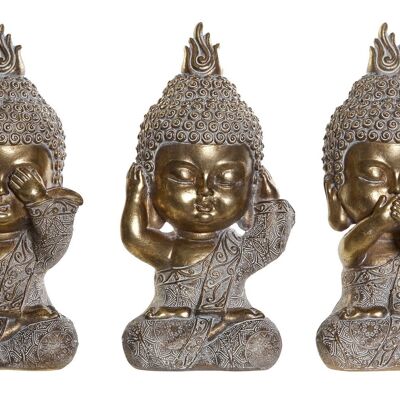 Figura in resina 9X8X19 Buddha invecchiato 3 Assortimento. RF177377