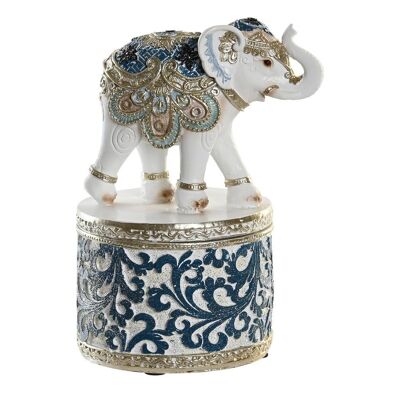 RESIN FIGURE 9X9X16 BLUE ELEPHANT FD202730