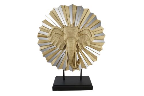 Figura Resina Cristal 47X18X56,5 Elefante Dorado FD202522