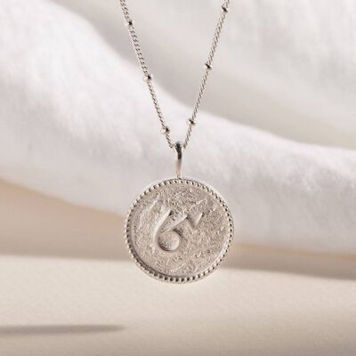 Collana con moneta in argento abbreviata "Brave".