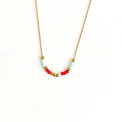Simple coral Miyuki necklace