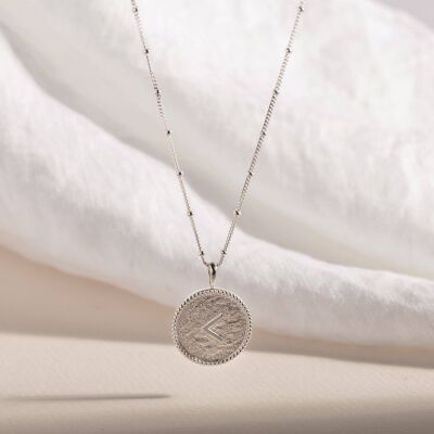 Collana con moneta in argento abbreviata "Gentile/Conoscenza".