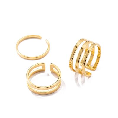 Spring - Set anelli in acciaio inossidabile 3 pezzi