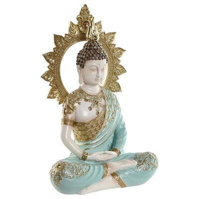 Figura in resina 21X12X33 Buddha turchese FD212948
