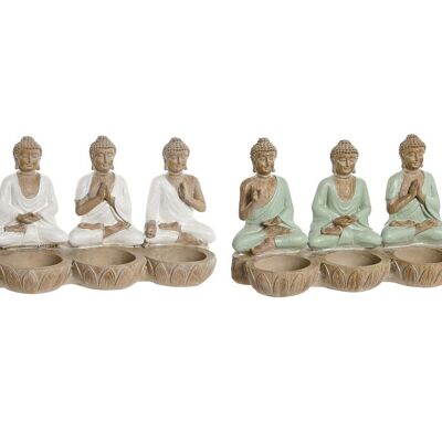 FIGURINE RÉSINE 24X9X11 BOUGEOIR BOUDDHA 2 SURT. FD210050