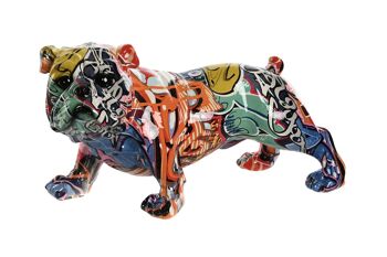 FIGURINE RÉSINE 25,5X12X13,5 CHIEN MULTICOLORE FD210672 1