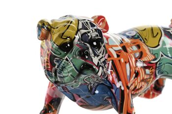 FIGURINE RÉSINE 25,5X12X13,5 CHIEN MULTICOLORE FD210672 2