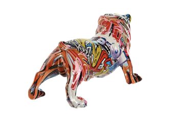 FIGURINE RÉSINE 25,5X12X13,5 CHIEN MULTICOLORE FD210672 3