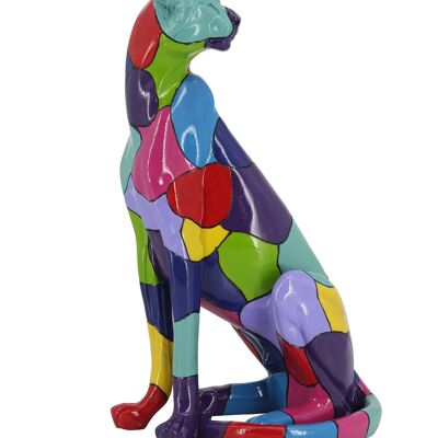 FIGURA RESINA 25X18X41 PANTERA MULTICOLOR FD212842