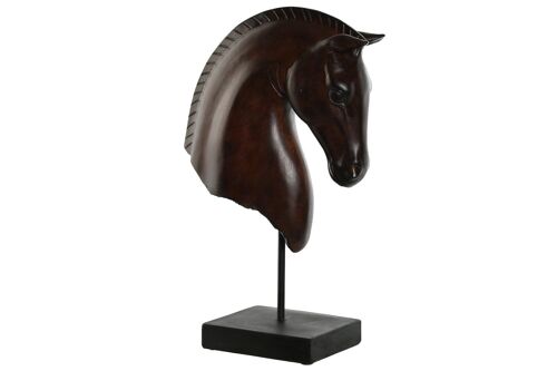 Figura Resina 27X13X42,5 Caballo Marron Oscuro FD210106