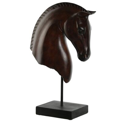 Figura Resina 27X13X42,5 Caballo Marron Oscuro FD210106