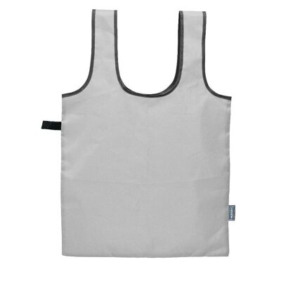 Faltbare Einkaufstasche mit elastischem Verschluss: Praktisch, ökologisch und sofort einsatzbereit, Grau