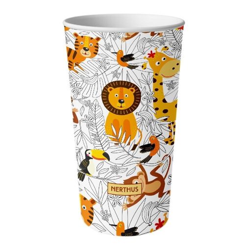 Vaso plástico Infantil de 250 ml, Diseñado para Pequeñas Manos sin BPA, Leones