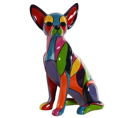Figura in resina 17X11X25 Chihuahua multicolore FD212844
