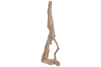 FIGURINE RÉSINE 20X10X50 YOGA BEIGE FD209281 1