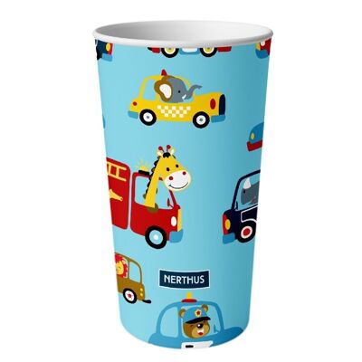 250 ml Children's Plastic Cup, Designed for Little Hands without BPA, Cars