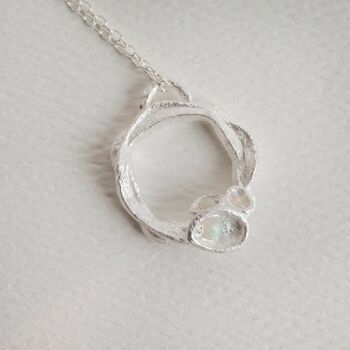 Collier Cercle Branche d'Opale et d'Argent - Grand 3