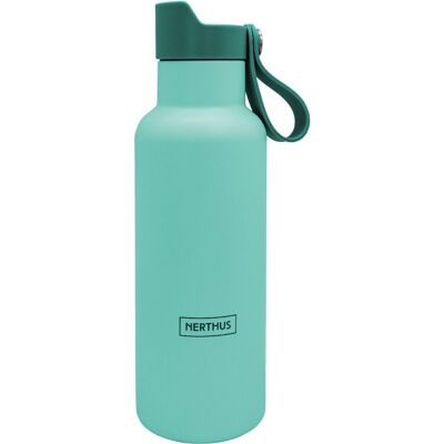 CLICK & DRINK Sports Bottle! 500 ml Double Wall with Click Stopper, Turquoise