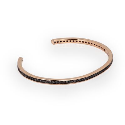 Bangle made in red gold 9 kt and 91 black diamonds.-s