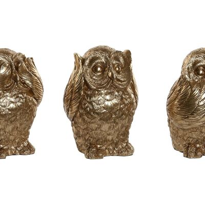 RESIN FIGURE 11X11X15 OWL 3 ASSORT. FD208562