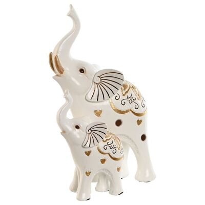 Figurine en résine 11x8x19 éléphants blancs FD212958