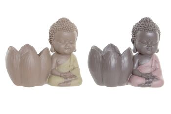 Figurine en résine 12,5X7,5X9,7 Bouddha 2 Assortiment. RF181354 1