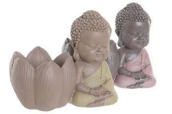 Figurine en résine 12,5X7,5X9,7 Bouddha 2 Assortiment. RF181354 2