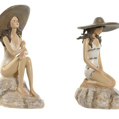 FIGURINE RÉSINE 12X8,5X20 CHAPEAU FILLE 2 ASSORT. FD210948