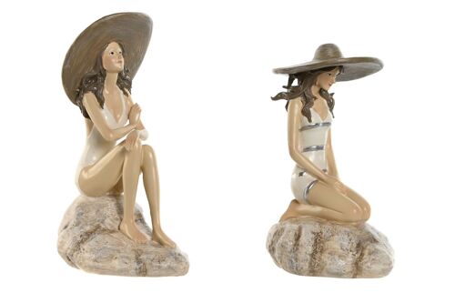 Figura Resina 12X8,5X20 Chica Sombrero 2 Surt. FD210948