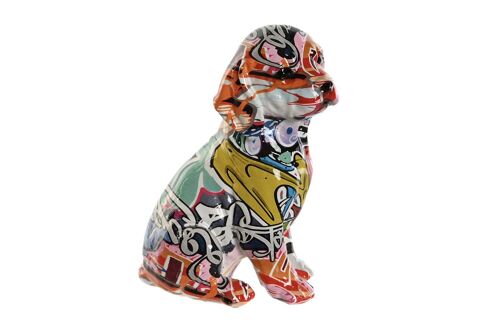 FIGURA RESINA 13,5X9,5X19,5 PERRO MULTICOLOR FD210670