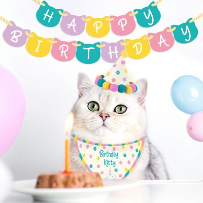 Set de cumpleaños para gatos.