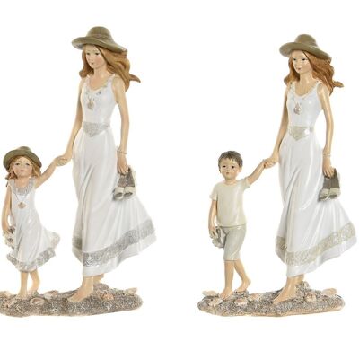 Figura in resina 14,5X8X24,5 Beach Family 2 Assortimento. FD210945