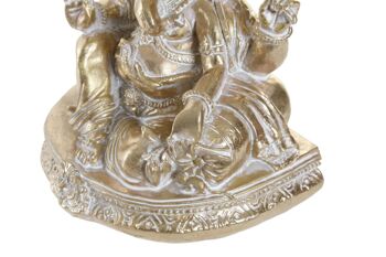 FIGURINE RÉSINE 14X11,5X16 GANESHA DORÉ RF181356 3