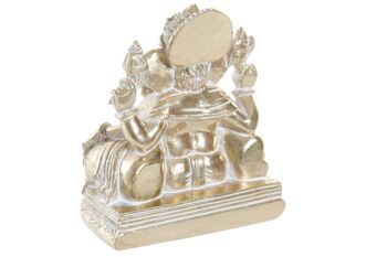 FIGURINE RÉSINE 14X11,5X16 GANESHA DORÉ RF181356 4