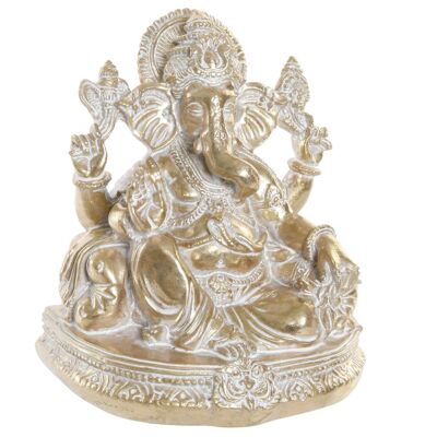 Figurine Résine 14x11,5x16 Ganesha Doré RF181356