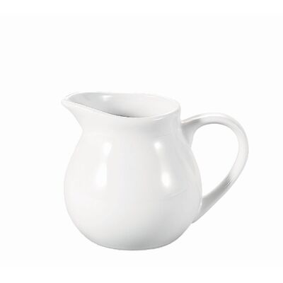 Pot à lait en porcelaine 300 ml, style et praticité sur la table du petit déjeuner, blanc