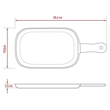 Plateau à snacks en porcelaine avec poignée en bambou, élégance et fonctionnalité à l'heure du goûter, blanc 2