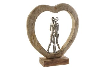 FIGURINE POIGNÉE EN ALUMINIUM 30X9X34 COEUR NATUREL FD174956 1