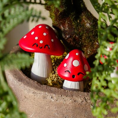 Funny mushrooms for the flower pot