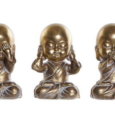 FIGURINE EN RÉSINE 10X8X15 MOINE VIEILLI 3 ASSORTIMENTS. RF177374