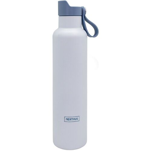 Botella Deportiva CLICK & DRINK! de Doble Pared de 750 ml con Tapón de Clic, Azul Cielo