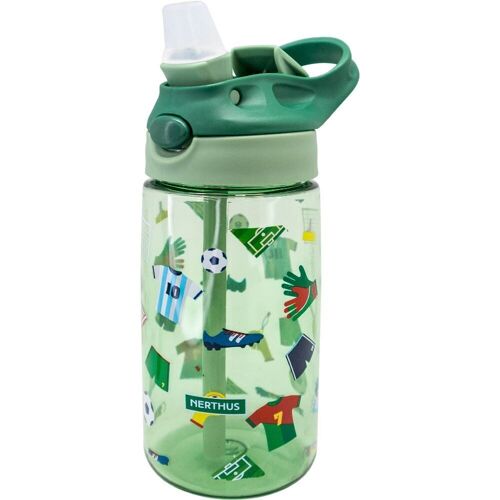 Botella Infantil Reutilizable Libre de BPA Boquilla plegable, Ergonómica, Resistente, Duradera, Ligera, Futbol