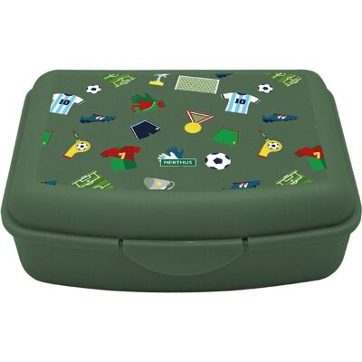 Fußball-Lunchbox für Kinder, leichte und leicht zu reinigende Lunchbox mit Trennwand und Gabel, Fußball