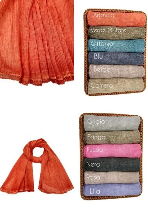 Bufanda de Lino Mujer con Colores Lisos y Agradable al Tacto